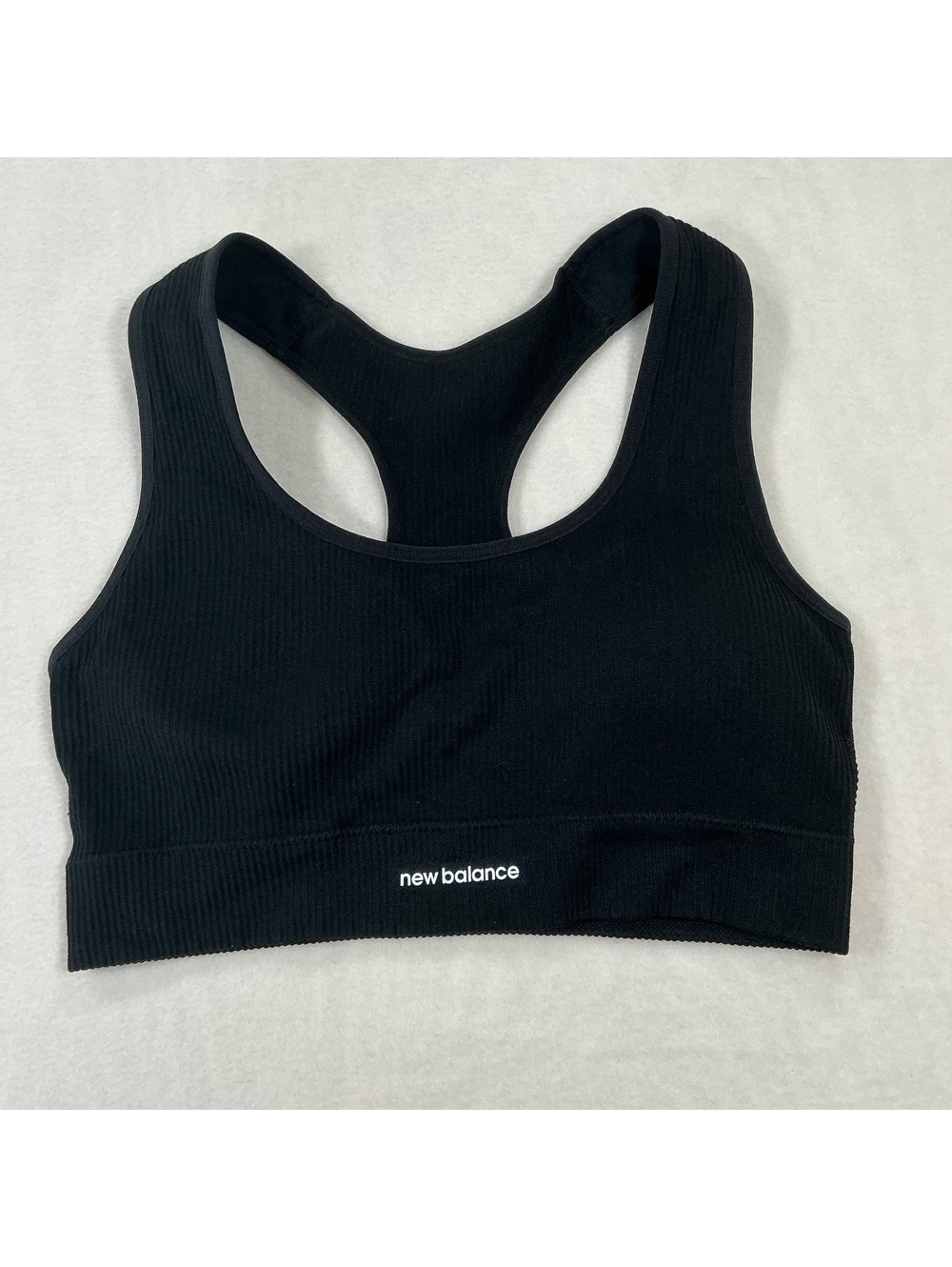 New Balance Women's Ribbed Racerback Sports Bra Size Large Black‎